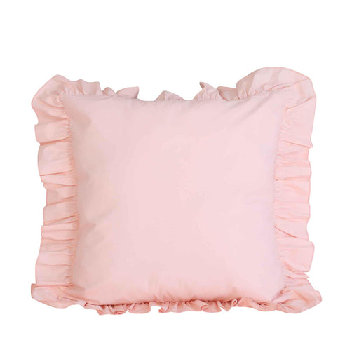 2-Pack Pillowcases with Ruffles 50 x 50 cm (20 x 20 inch) Frilled Pillow Covers Envelope Closure Cotton Fabric Set of 2,YK-80 Dried Rose