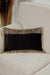 20x12 Quilted Velvet Long Fringes Throw Pillow Cover, Large Decorative Pillow Cover for Housewarming Gift, Modern Fringe Lumbar Pillow,K-354 Black