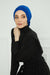 Pleated Instant Turban made from High Quality Combed Cotton, Comfortable Pre-Tied Turban Hijab, Flexible Chemo Cancer Bonnet Headwear,B-74 Sax Blue
