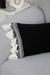 Tasseled Throw Pillow Cover with Beautiful Knitted Motifs, 20x12 Inches Solid Cushion Cover with Big Tassels, Couch Pillow Cover Decor,K-285 Black
