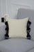 Handicraft Canvas Throw Pillow Cover with Knitted Tassels, 18x18 Inches Cushion Cover for Modern Living Rooms, Stylish Pillow Cover,K-288 Ivory