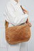 Fashionable Zippered Plush Shoulder Bag, Stylish and Comfortable Plush Fabric Women Bag, Soft Touch Lady Bag for Daily Use,CK-48 Light Brown