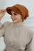 Velvety Plush Visor Turban for Women, Luxuriously Soft Handmade Instant Headwrap, Stylish Lightweight Plain Soft and Warm Visor Cap Hat,B-78 Light Brown