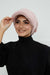 Velvety Plush Visor Turban for Women, Luxuriously Soft Handmade Instant Headwrap, Stylish Lightweight Plain Soft and Warm Visor Cap Hat,B-78 Powder