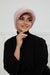 Velvety Plush Visor Turban for Women, Luxuriously Soft Handmade Instant Headwrap, Stylish Lightweight Plain Soft and Warm Visor Cap Hat,B-78 Powder