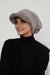 Velvety Plush Visor Turban for Women, Luxuriously Soft Handmade Instant Headwrap, Stylish Lightweight Plain Soft and Warm Visor Cap Hat,B-78 Grey