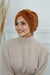 Comfy Fashionable Instant Turban for Women, Plush Pre-Tied Head Turban for Elegant Look, Easy Wrap Comfortable Plush Chemo Headwear,B-9PD Light Brown