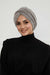 Comfy Fashionable Instant Turban for Women, Plush Pre-Tied Head Turban for Elegant Look, Easy Wrap Comfortable Plush Chemo Headwear,B-9PD Grey