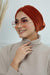 Velvet Shirred Instant Turban Headwrap, Soft Head Turban For Women Fashion Instant Turban Ready to Wear Pretied Chemo Headwear Hijab,B-13K Tile Red