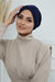 Velvet Shirred Instant Turban Headwrap, Soft Head Turban For Women Fashion Instant Turban Ready to Wear Pretied Chemo Headwear Hijab,B-13K Navy Blue