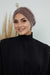 Velvet Shirred Instant Turban Headwrap, Soft Head Turban For Women Fashion Instant Turban Ready to Wear Pretied Chemo Headwear Hijab,B-13K Mink