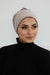 Velvet Elastic Instant Turban Bonnet Cap with Handmade Rose Detail at the Back Side, Soft Plain Color Velvet Pre-Tied Turban Hijab,B-53K Mink