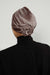 Velvet Elastic Instant Turban Bonnet Cap with Handmade Rose Detail at the Back Side, Soft Plain Color Velvet Pre-Tied Turban Hijab,B-53K Mink