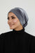 Velvet Elastic Instant Turban Bonnet Cap with Handmade Rose Detail at the Back Side, Soft Plain Color Velvet Pre-Tied Turban Hijab,B-53K Grey