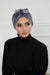 Velvet Bowtie Instant Turban Hijab Luxurious Velour Headwrap with Elegant Bow Detail, Comfortable & Fashionable Headwrap for Women,B-7K Grey