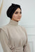 Velvet Bowtie Instant Turban Hijab Luxurious Velour Headwrap with Elegant Bow Detail, Comfortable & Fashionable Headwrap for Women,B-7K Black