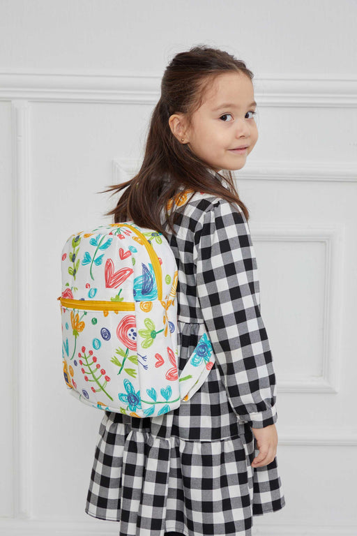 Playful-Patterned Backpack for Children, Colourful Children Backpacks made with High Quality Digital Printed Fabric,CS-10K Suzani Pattern 102