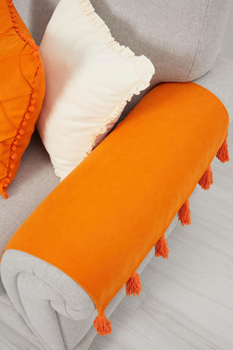 مجموعة أغطية مسند ذراع الأريكة البوهيمية مكونة من قطعتين، واقيات ذراع الأريكة المصنوعة من القماش المحبوك المريح، حزمة مزدوجة من أغطية ذراع الأريكة الفاخرة ذات الشرابة، KC-4