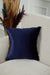 Elegant 18x18 Velvet Pillow Cover with Hanging Fringes, Decorative Cushion Cover for Modern Home Decorations, Housewarming Pillow Gift,K-352 Navy Blue