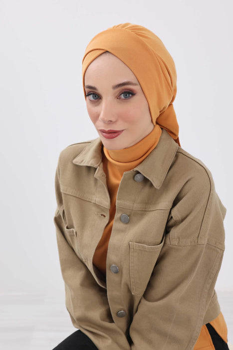 Stylish Winter Turban Bonnet with Back-Tie Belt, Soft Ribbed Polyviscose Headwrap for Cold Seasons, Warm Back-Tie Instant Turban,B-31RB