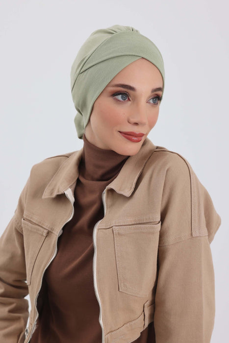 Stylish Winter Turban Bonnet with Back-Tie Belt, Soft Ribbed Polyviscose Headwrap for Cold Seasons, Warm Back-Tie Instant Turban,B-31RB