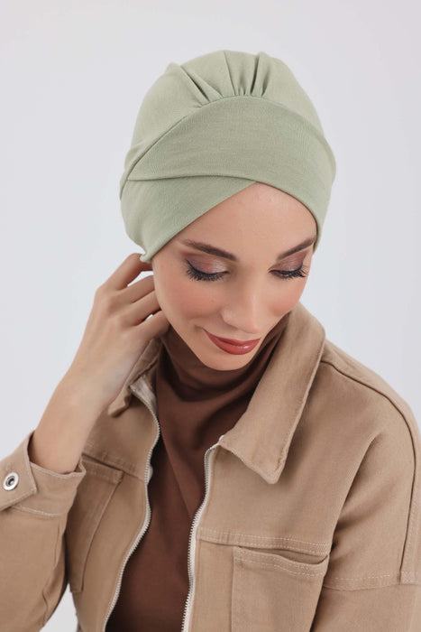 Stylish Winter Turban Bonnet with Back-Tie Belt, Soft Ribbed Polyviscose Headwrap for Cold Seasons, Warm Back-Tie Instant Turban,B-31RB