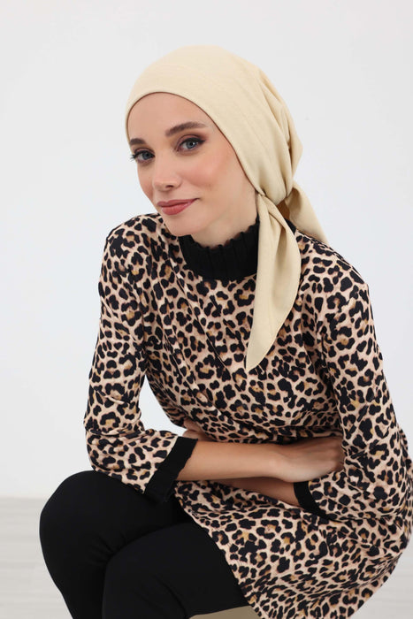 Stylish Ribbed Instant Turban Bonnet for Women, Stretchable Polyviscose Hijab Turban Bonnet, Easy Wear Instant Turban Bandana,B-45RB