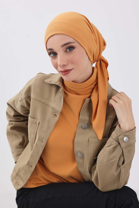 Stylish Ribbed Instant Turban Bonnet for Women, Stretchable Polyviscose Hijab Turban Bonnet, Easy Wear Instant Turban Bandana,B-45RB