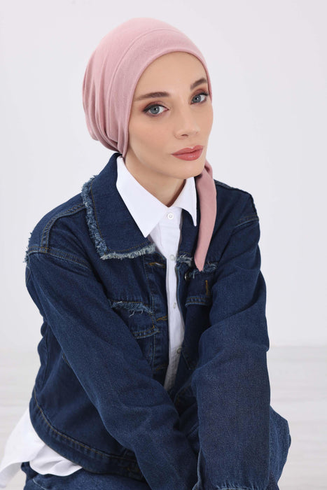 Stylish Ribbed Instant Turban Bonnet for Women, Stretchable Polyviscose Hijab Turban Bonnet, Easy Wear Instant Turban Bandana,B-45RB