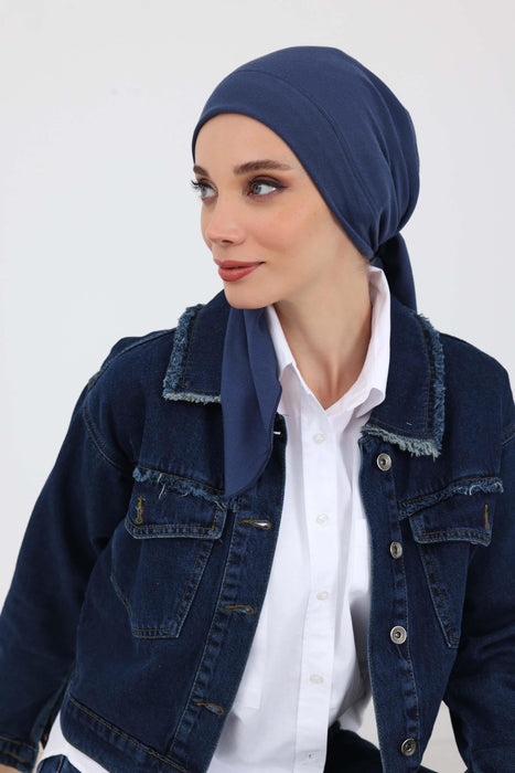 Stylish Ribbed Instant Turban Bonnet for Women, Stretchable Polyviscose Hijab Turban Bonnet, Easy Wear Instant Turban Bandana,B-45RB