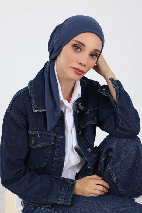 Stylish Ribbed Instant Turban Bonnet for Women, Stretchable Polyviscose Hijab Turban Bonnet, Easy Wear Instant Turban Bandana,B-45RB