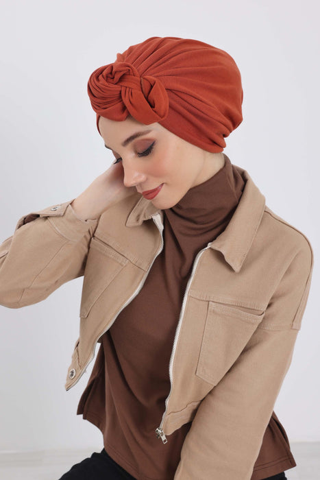 Women's Adjustable Ribbed Turban Bonnet with Long Tail, Instant Winter Turban Bonnet with Tie-Back Tail, Fashionable Women Hijab,B-49RB