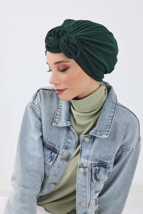 Women's Adjustable Ribbed Turban Bonnet with Long Tail, Instant Winter Turban Bonnet with Tie-Back Tail, Fashionable Women Hijab,B-49RB