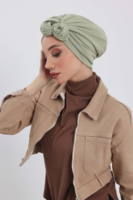 Women's Adjustable Ribbed Turban Bonnet with Long Tail, Instant Winter Turban Bonnet with Tie-Back Tail, Fashionable Women Hijab,B-49RB