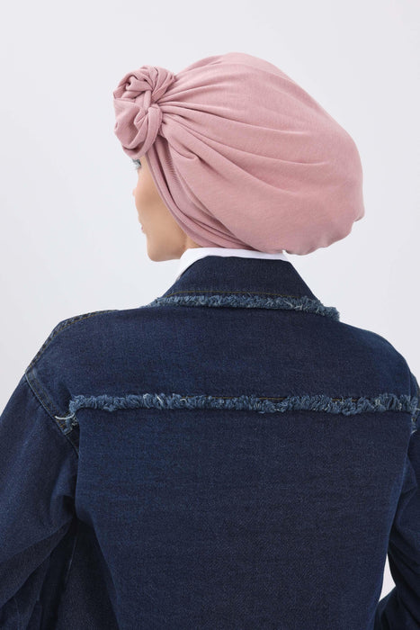 Women's Adjustable Ribbed Turban Bonnet with Long Tail, Instant Winter Turban Bonnet with Tie-Back Tail, Fashionable Women Hijab,B-49RB