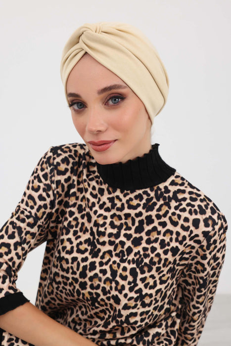 Stretchable Ribbed Winter Turban Bonnet for Women, Soft Polyviscose Headwrap, Cozy and Stylish Stretchable Headwrap for Cold Weather,B-4RB