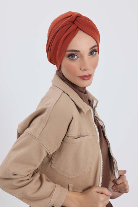 Stretchable Ribbed Winter Turban Bonnet for Women, Soft Polyviscose Headwrap, Cozy and Stylish Stretchable Headwrap for Cold Weather,B-4RB