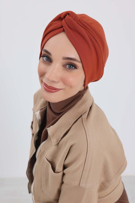 Stretchable Ribbed Winter Turban Bonnet for Women, Soft Polyviscose Headwrap, Cozy and Stylish Stretchable Headwrap for Cold Weather,B-4RB