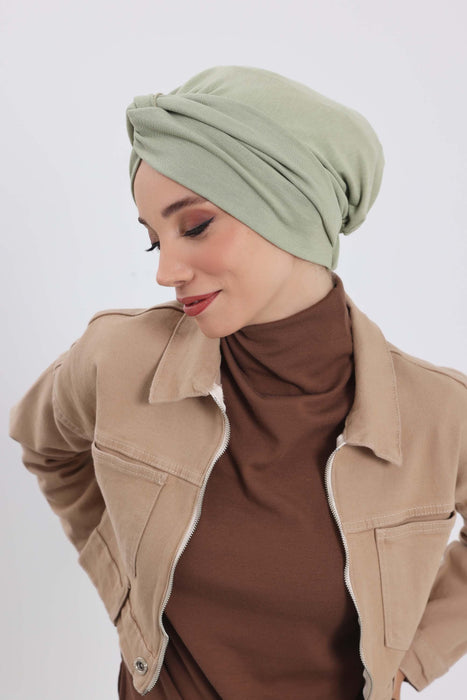 Stretchable Ribbed Winter Turban Bonnet for Women, Soft Polyviscose Headwrap, Cozy and Stylish Stretchable Headwrap for Cold Weather,B-4RB