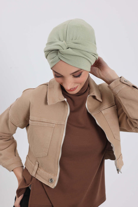 Stretchable Ribbed Winter Turban Bonnet for Women, Soft Polyviscose Headwrap, Cozy and Stylish Stretchable Headwrap for Cold Weather,B-4RB