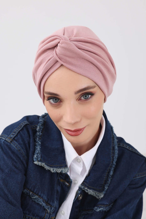 Stretchable Ribbed Winter Turban Bonnet for Women, Soft Polyviscose Headwrap, Cozy and Stylish Stretchable Headwrap for Cold Weather,B-4RB