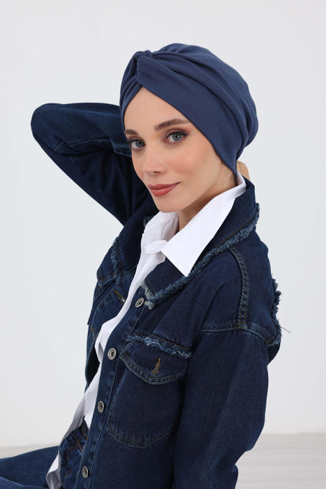 Stretchable Ribbed Winter Turban Bonnet for Women, Soft Polyviscose Headwrap, Cozy and Stylish Stretchable Headwrap for Cold Weather,B-4RB