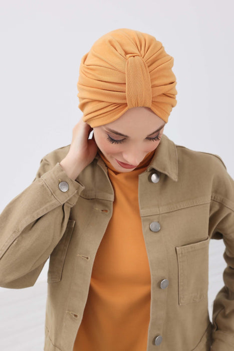 Gemütlicher, gerippter Winterturban aus Stretchmaterial für Krebspatientinnen, leicht zu tragender Instant-Turban-Hijab, weiches Chemo-Kopftuch für Frauen, B-68RB