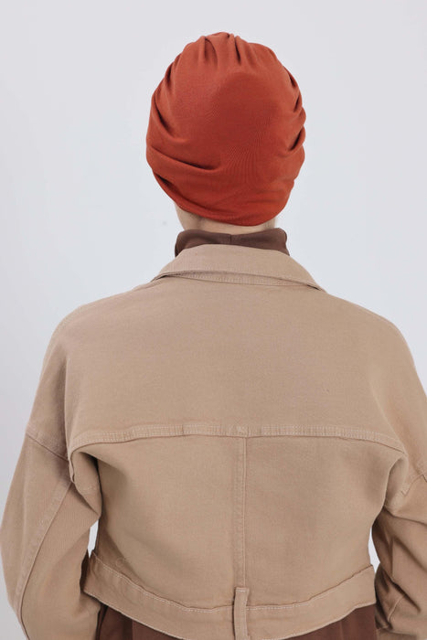 Gemütlicher, gerippter Winterturban aus Stretchmaterial für Krebspatientinnen, leicht zu tragender Instant-Turban-Hijab, weiches Chemo-Kopftuch für Frauen, B-68RB