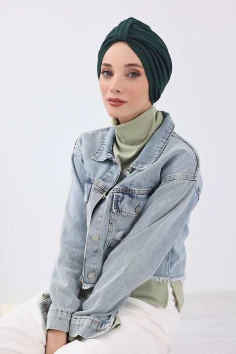 Gemütlicher, gerippter Winterturban aus Stretchmaterial für Krebspatientinnen, leicht zu tragender Instant-Turban-Hijab, weiches Chemo-Kopftuch für Frauen, B-68RB