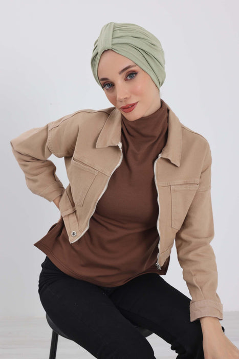 Gemütlicher, gerippter Winterturban aus Stretchmaterial für Krebspatientinnen, leicht zu tragender Instant-Turban-Hijab, weiches Chemo-Kopftuch für Frauen, B-68RB