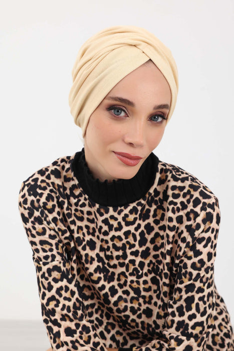 Elegant Stretchable Winter Turban Bonnet for Women, One-Size Polyviscose Headwrap for Cold Weathers, Thick and Cozy Chemo Headwrap,B-9IV