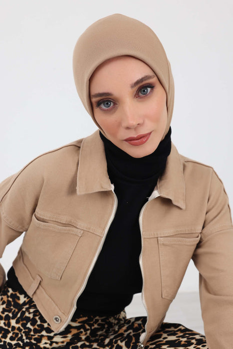 Soft & Warm Winter Hijab Bonnet for Women, Stretchable Polyviscose Winter Turban Bonnet, Warm Winter Headwrap,TB-5IV