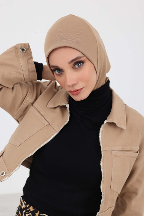 Soft & Warm Winter Hijab Bonnet for Women, Stretchable Polyviscose Winter Turban Bonnet, Warm Winter Headwrap,TB-5IV