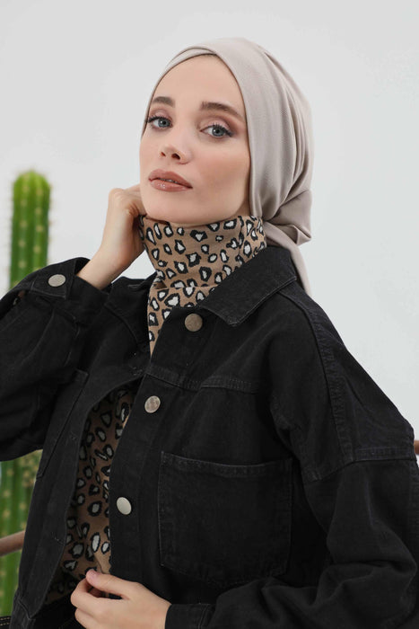 Stylish Winter Turban Bonnet with Back-Tie Belt, Soft Ribbed Polyviscose Headwrap for Cold Seasons, Warm Back-Tie Instant Turban,B-31RB